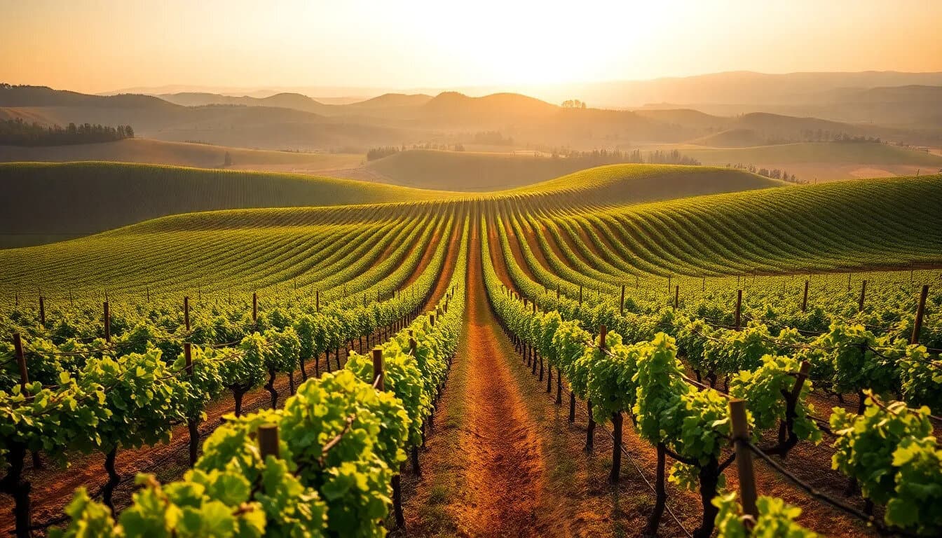 Vignobles de Danubian Plain