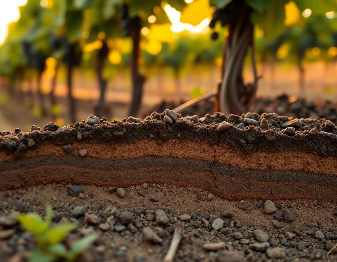 Terroir Alluvions — coupe de sol viticole