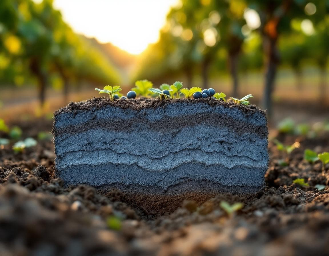 Terroir Argile bleue — coupe de sol viticole