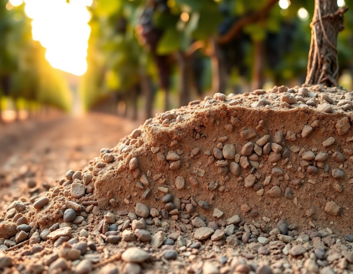 Terroir Cailloutis — coupe de sol viticole