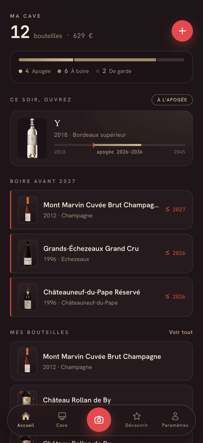 Dashboard Tire-Bouchon — ma cave
