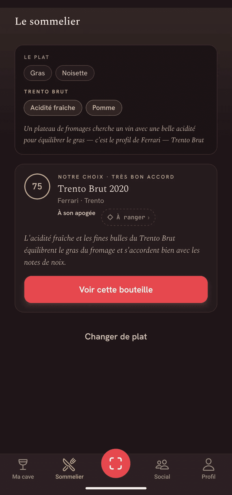 Le sommelier Tire-Bouchon — le vin de votre cave pour un plateau de fromages
