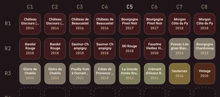 Le plan de cave : chaque bouteille dans sa case, rangée par rangée