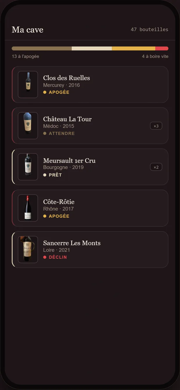 Retrouvez chaque bouteille